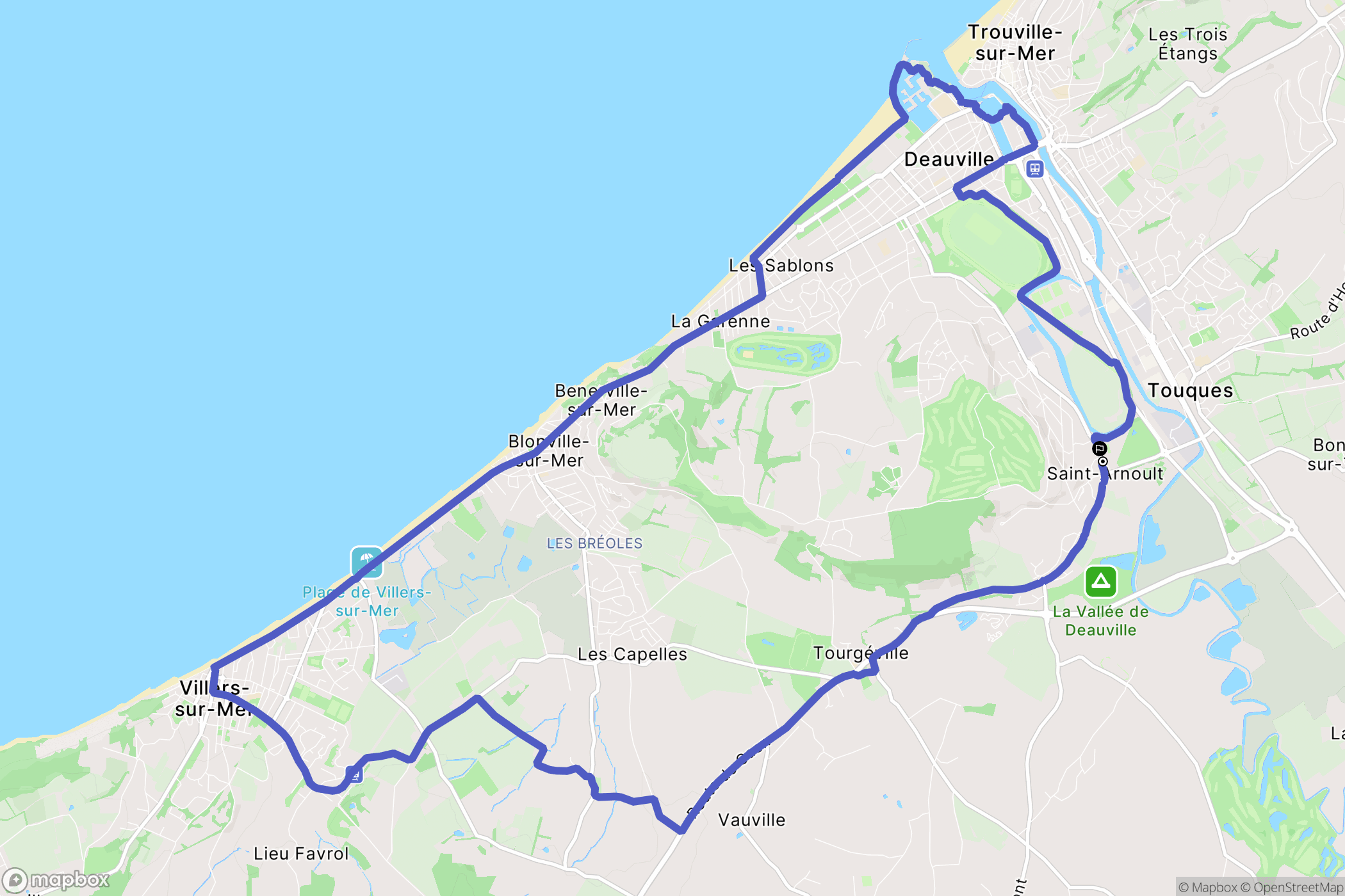 Saint-Arnoult : carte du parcours de randonnée - France
