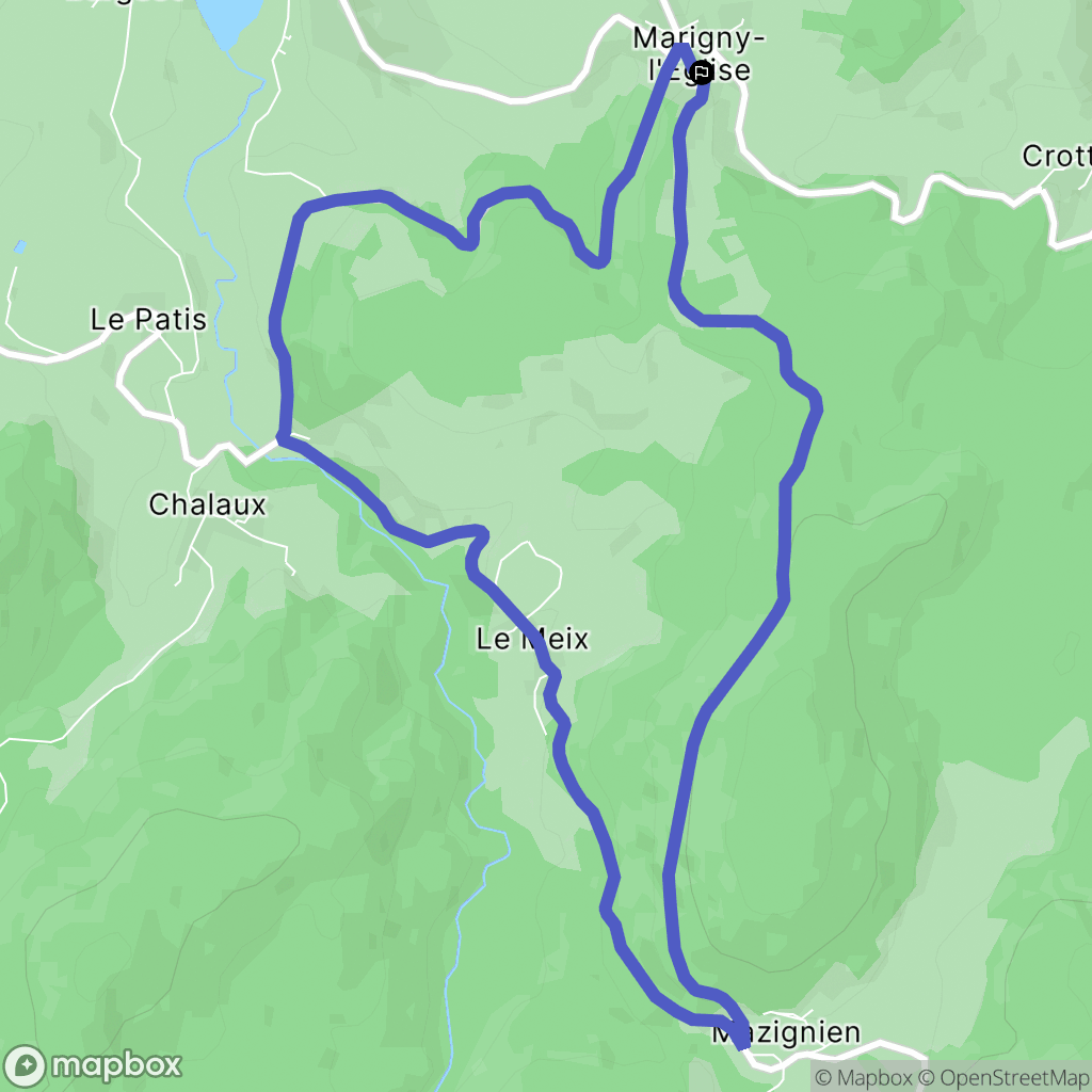 Marigny-l'Église : carte du parcours de randonnée - France