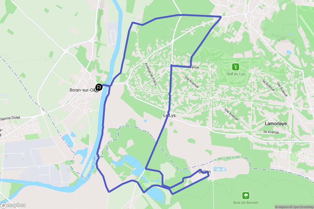 Boran-sur-Oise : carte du parcours de randonnée - France