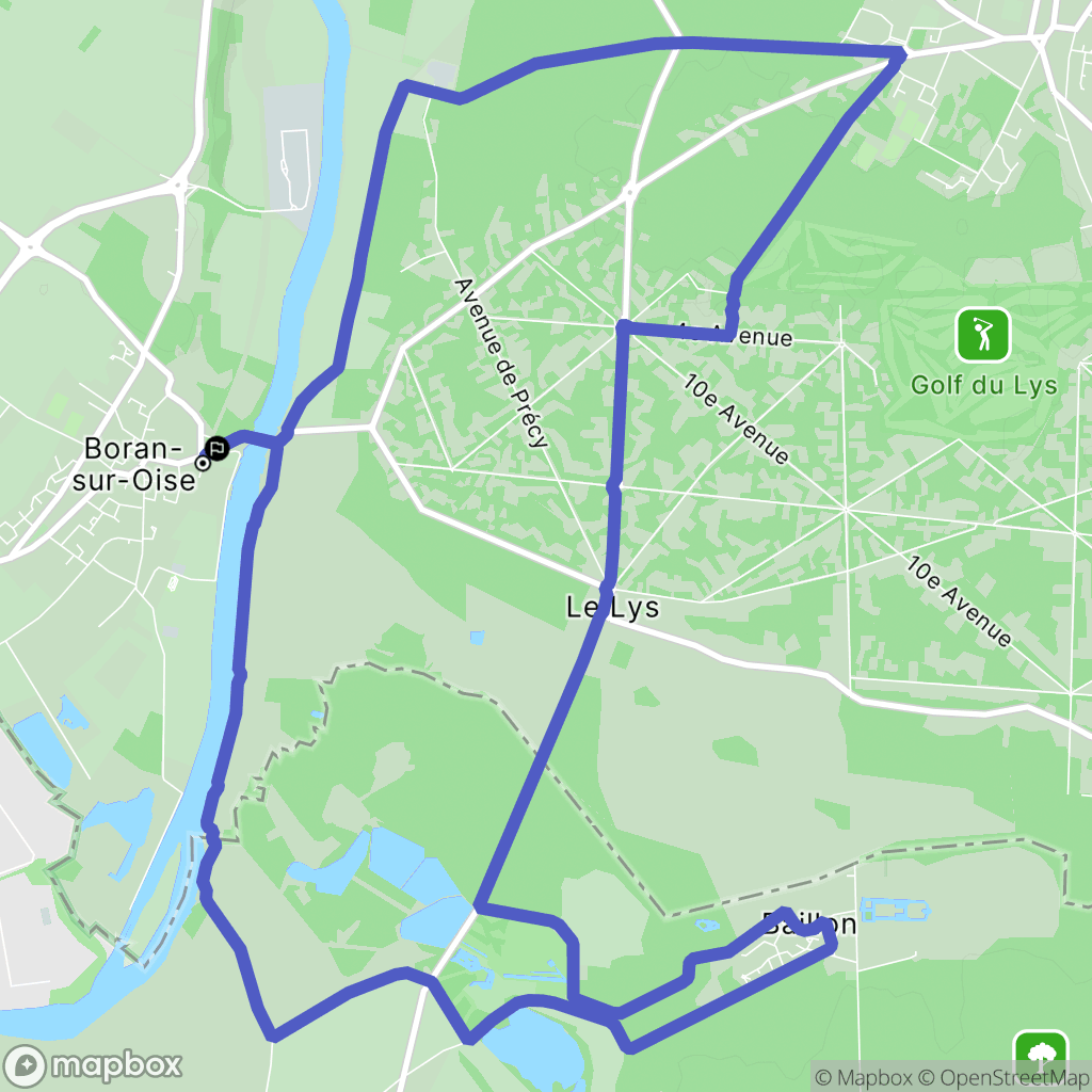 Boran-sur-Oise : carte du parcours de randonnée - France