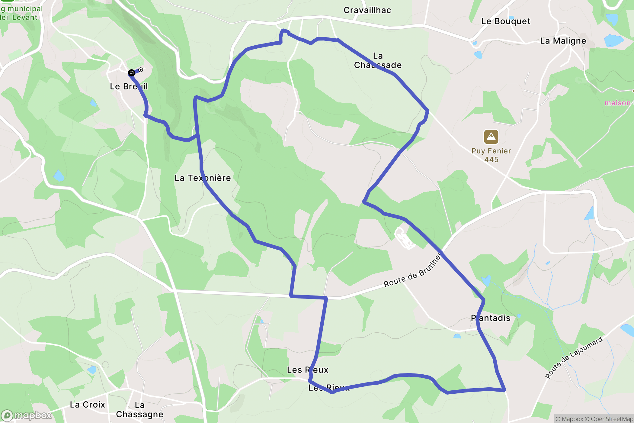 Saint-Martin-Terressus : carte du parcours de randonnée - France