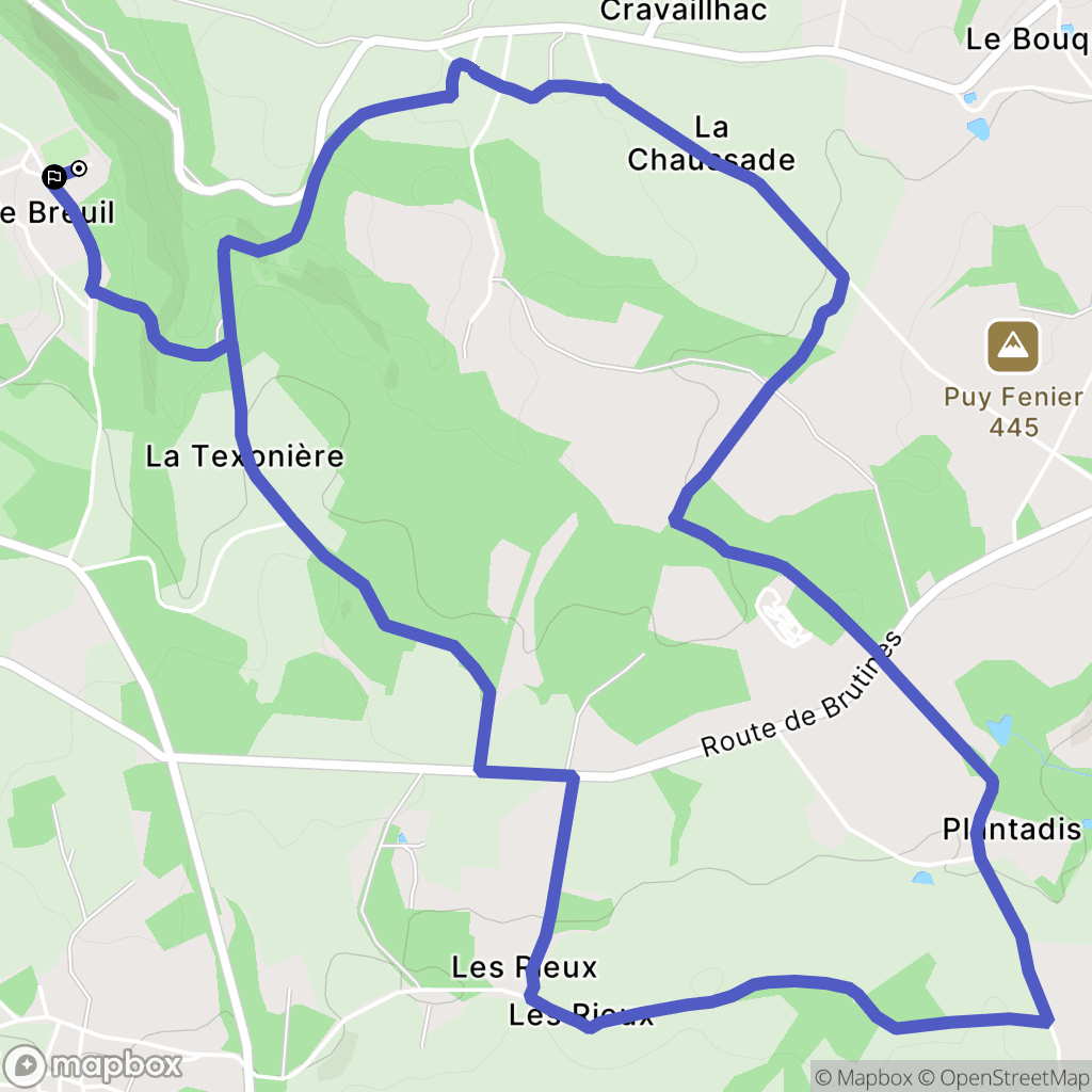 Saint-Martin-Terressus : carte du parcours de randonnée - France