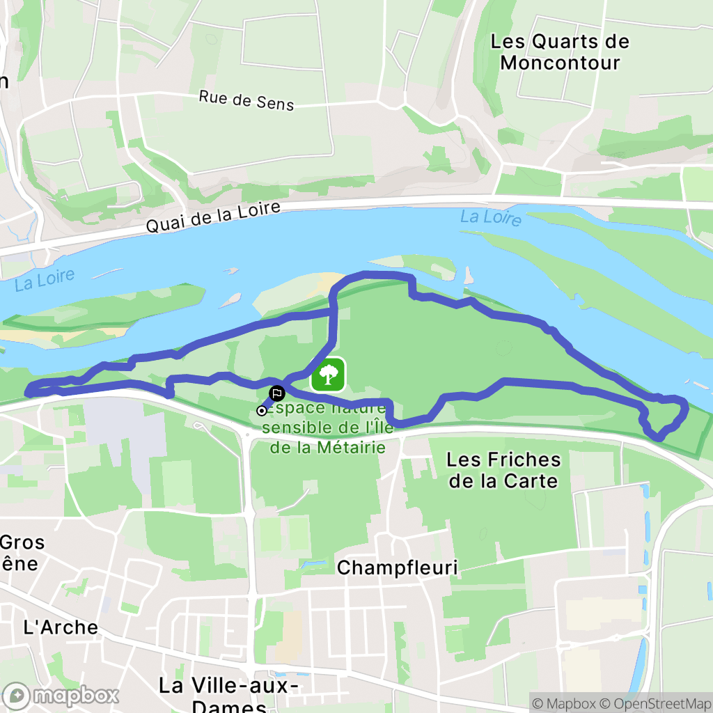 La Ville-aux-Dames : carte du parcours de randonnée - France
