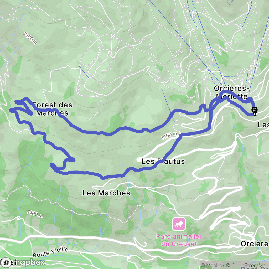 Orcières : carte du parcours de randonnée - France