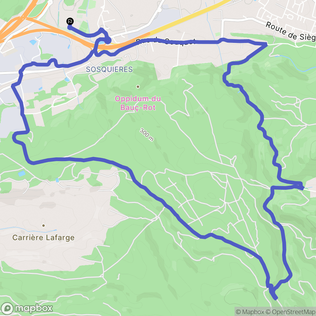 Bouc-Bel-Air : carte du parcours de randonnée - France