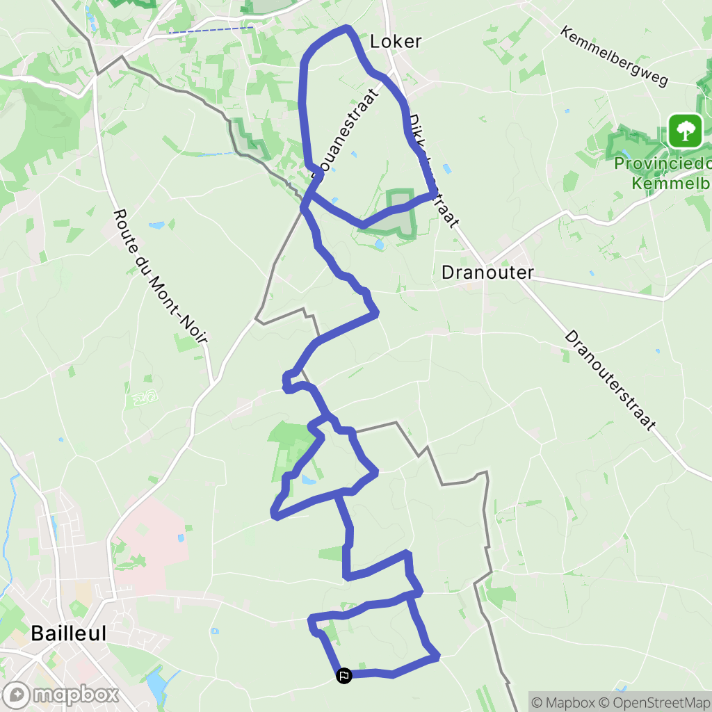 Bailleul : carte du parcours de randonnée - France