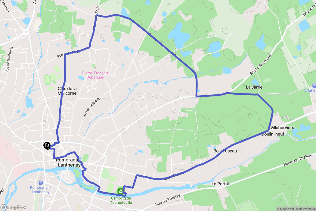 Romorantin-Lanthenay : carte du parcours de randonnée - France