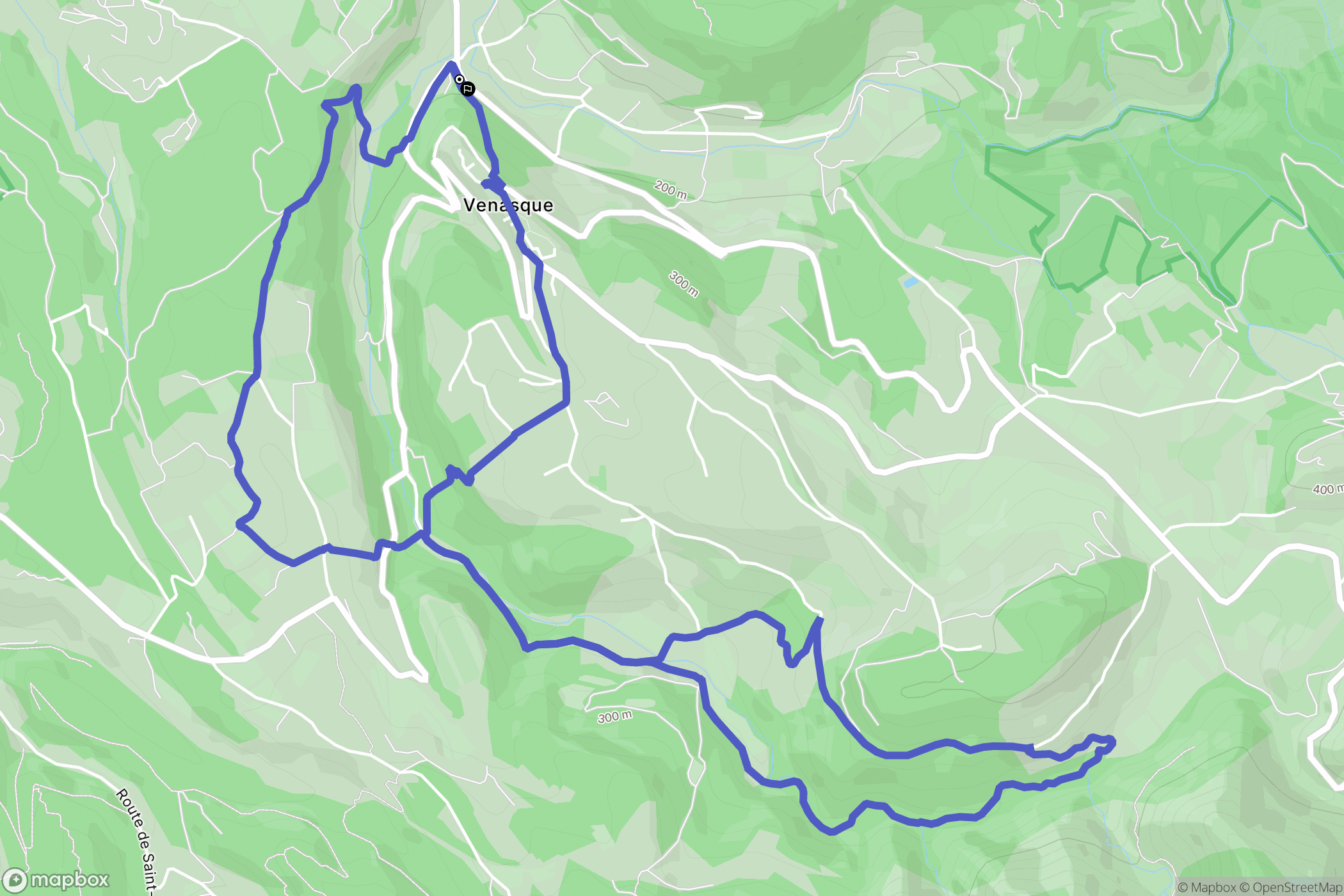 Venasque : carte du parcours de randonnée - France