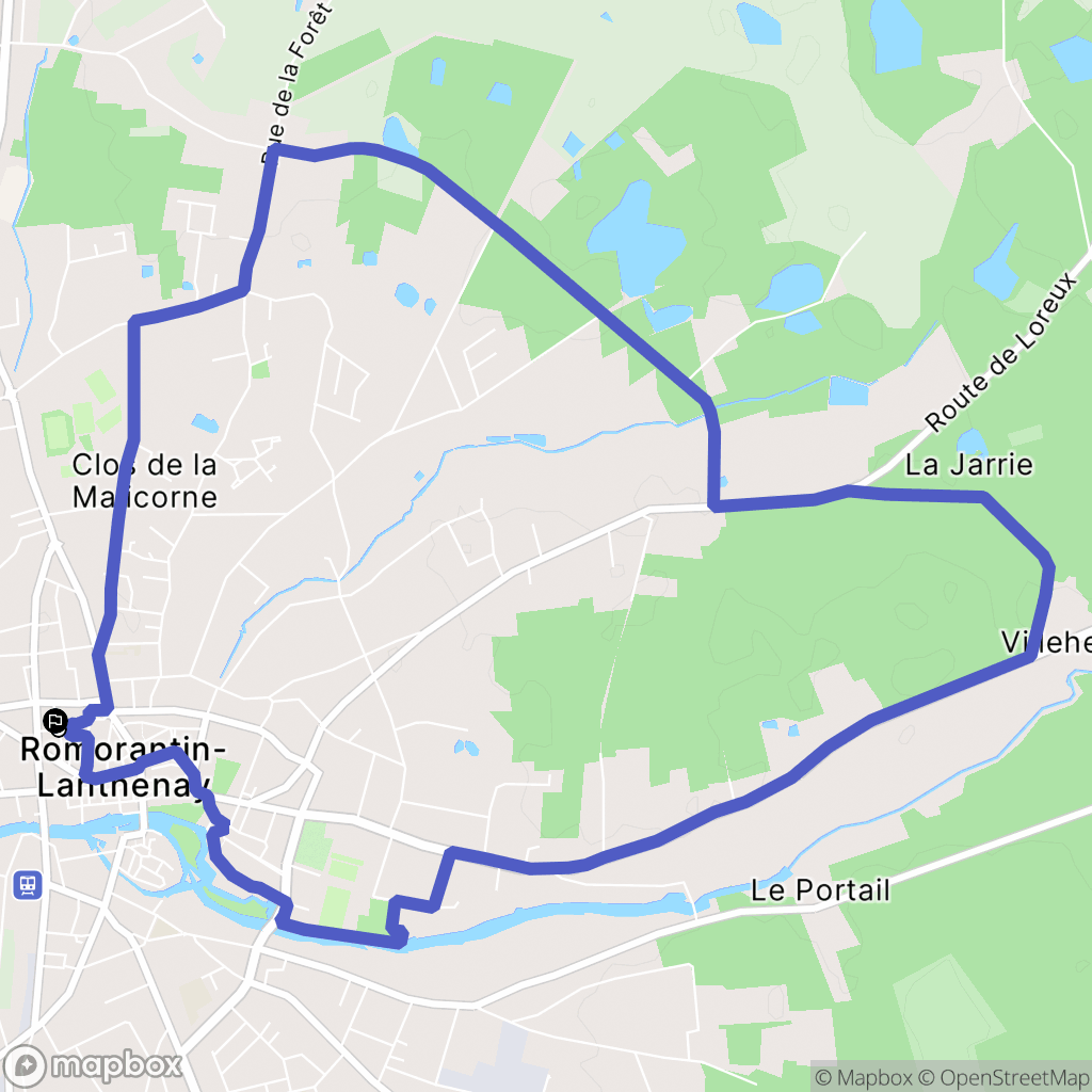 Romorantin-Lanthenay : carte du parcours de randonnée - France