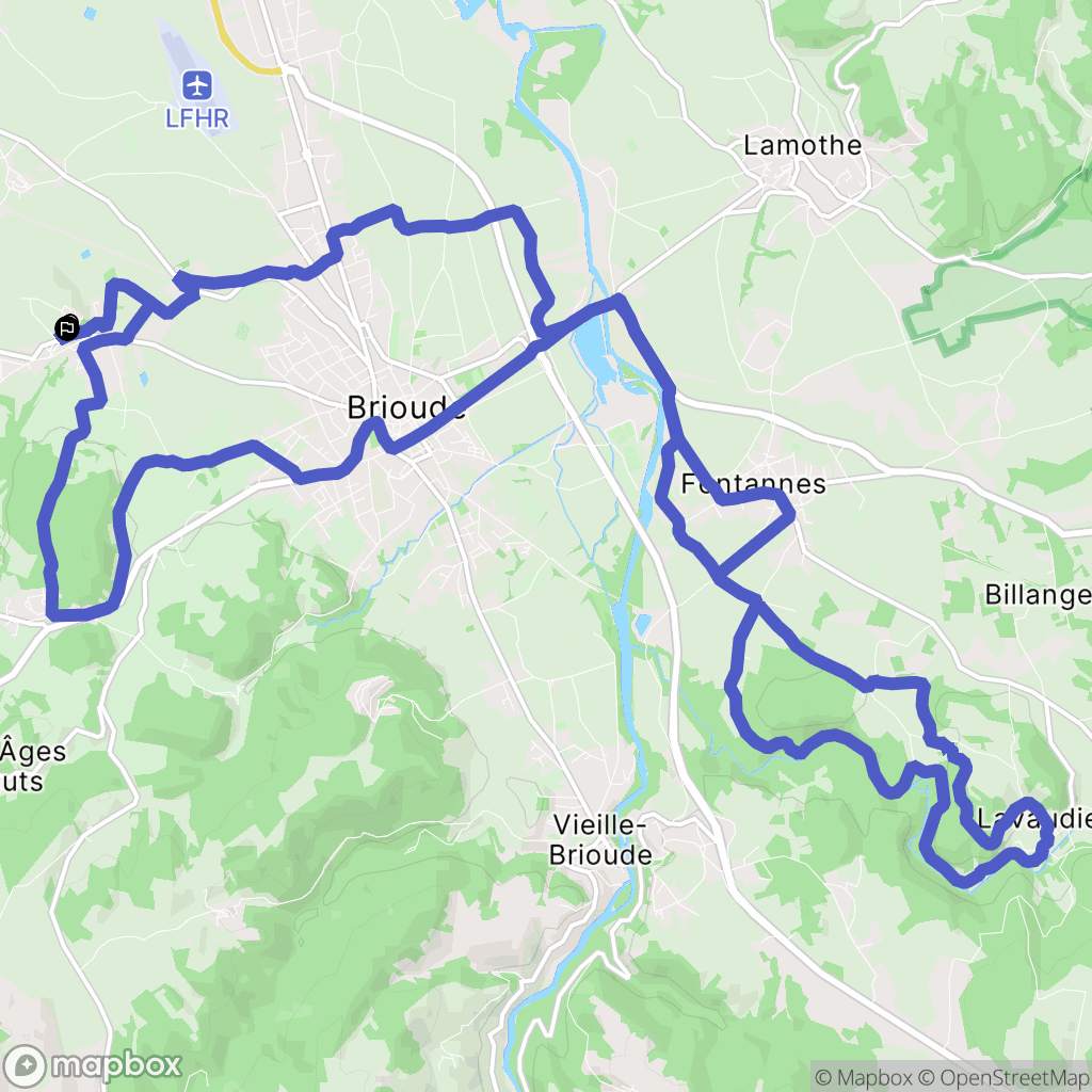 Paulhac : carte du parcours de randonnée - France