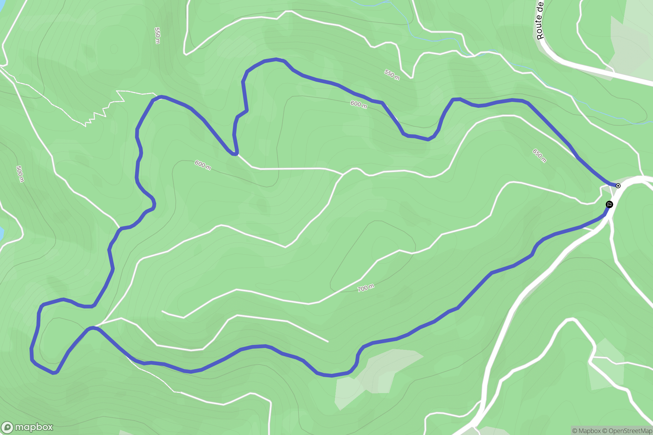 Avène : carte du parcours de randonnée - France