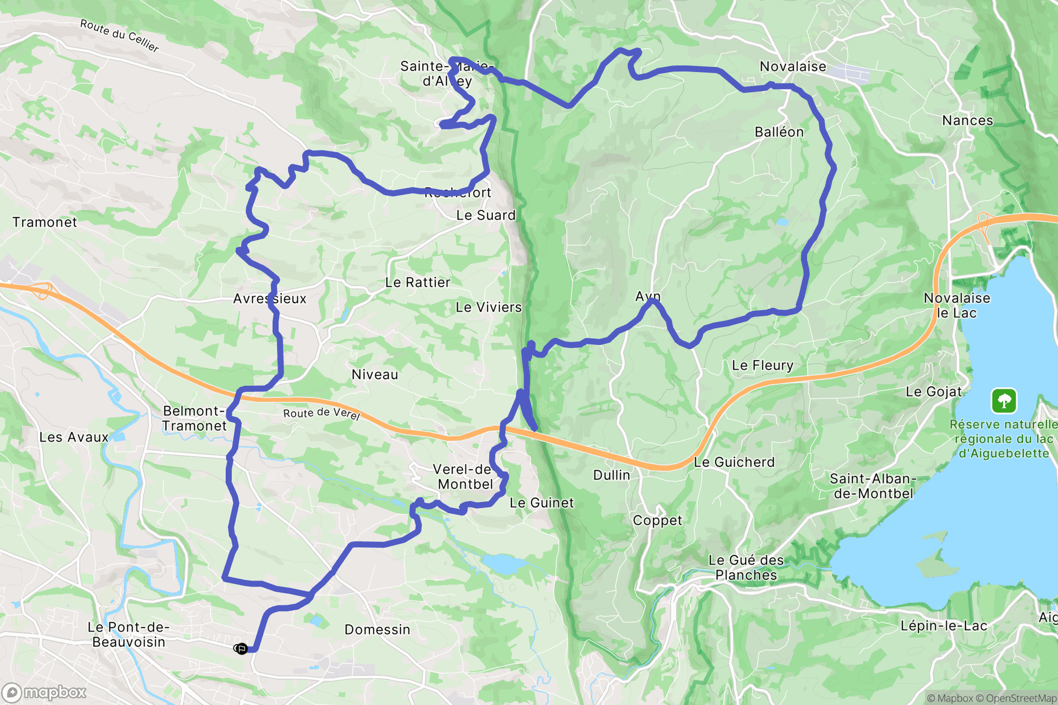 Le Pont-de-Beauvoisin : carte du parcours de randonnée - France