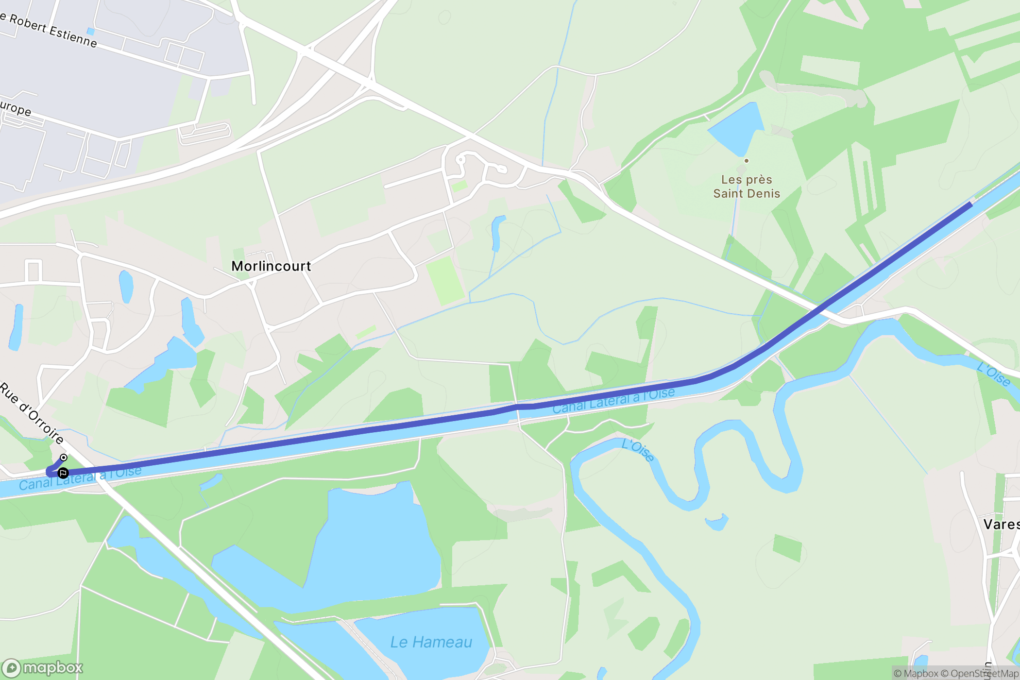 Morlincourt : carte du parcours de randonnée - France
