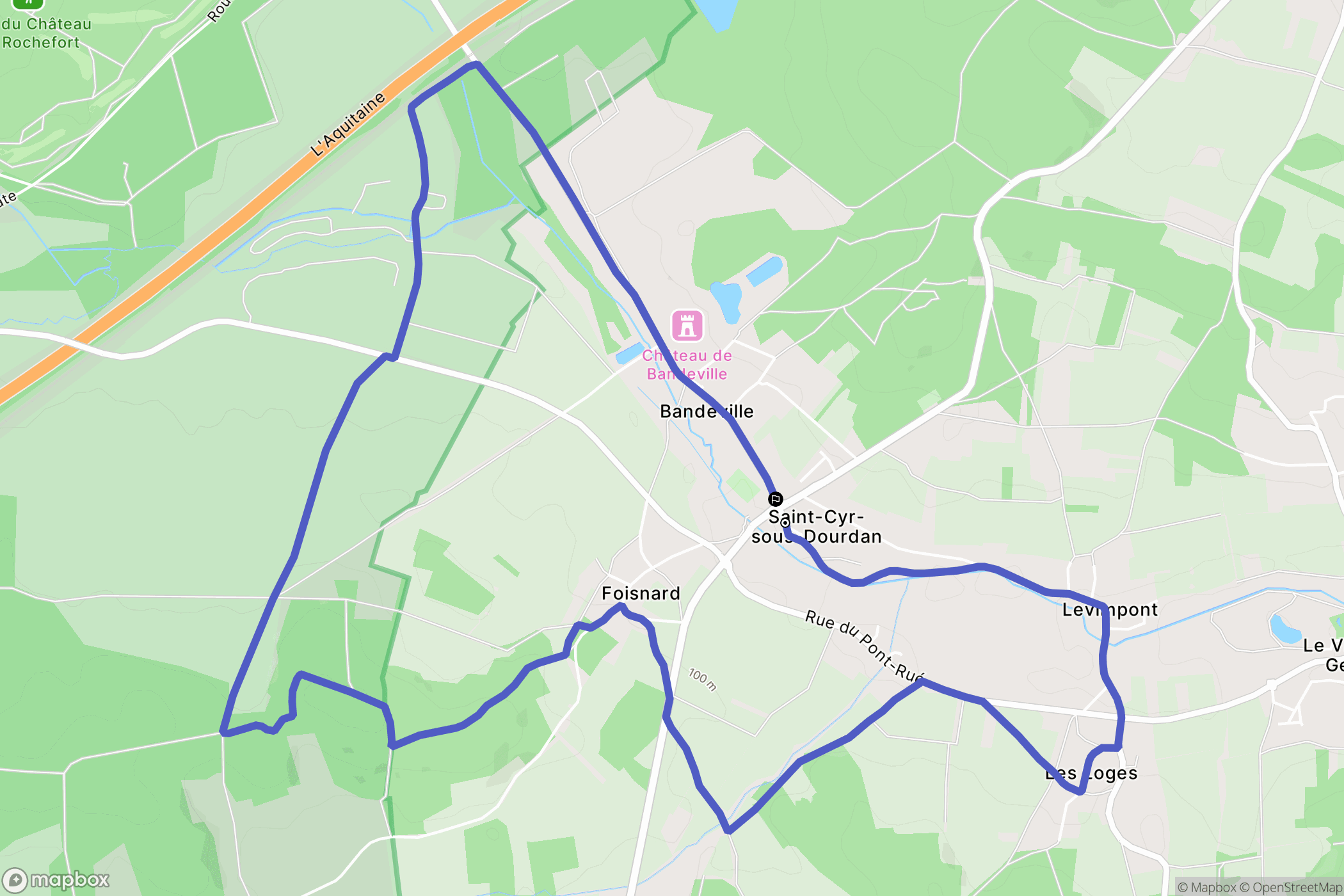 Saint-Cyr-sous-Dourdan : carte du parcours de randonnée - France
