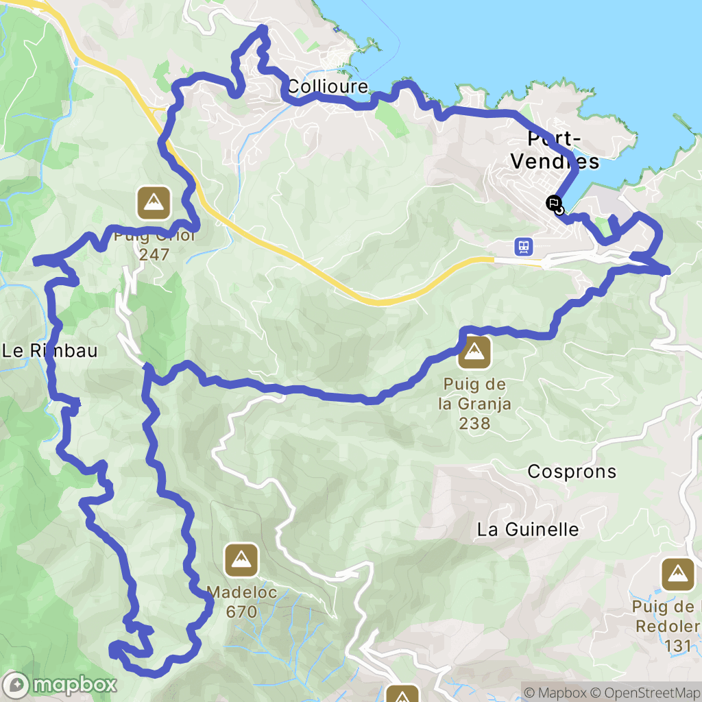 Port-Vendres : carte du parcours de randonnée - France