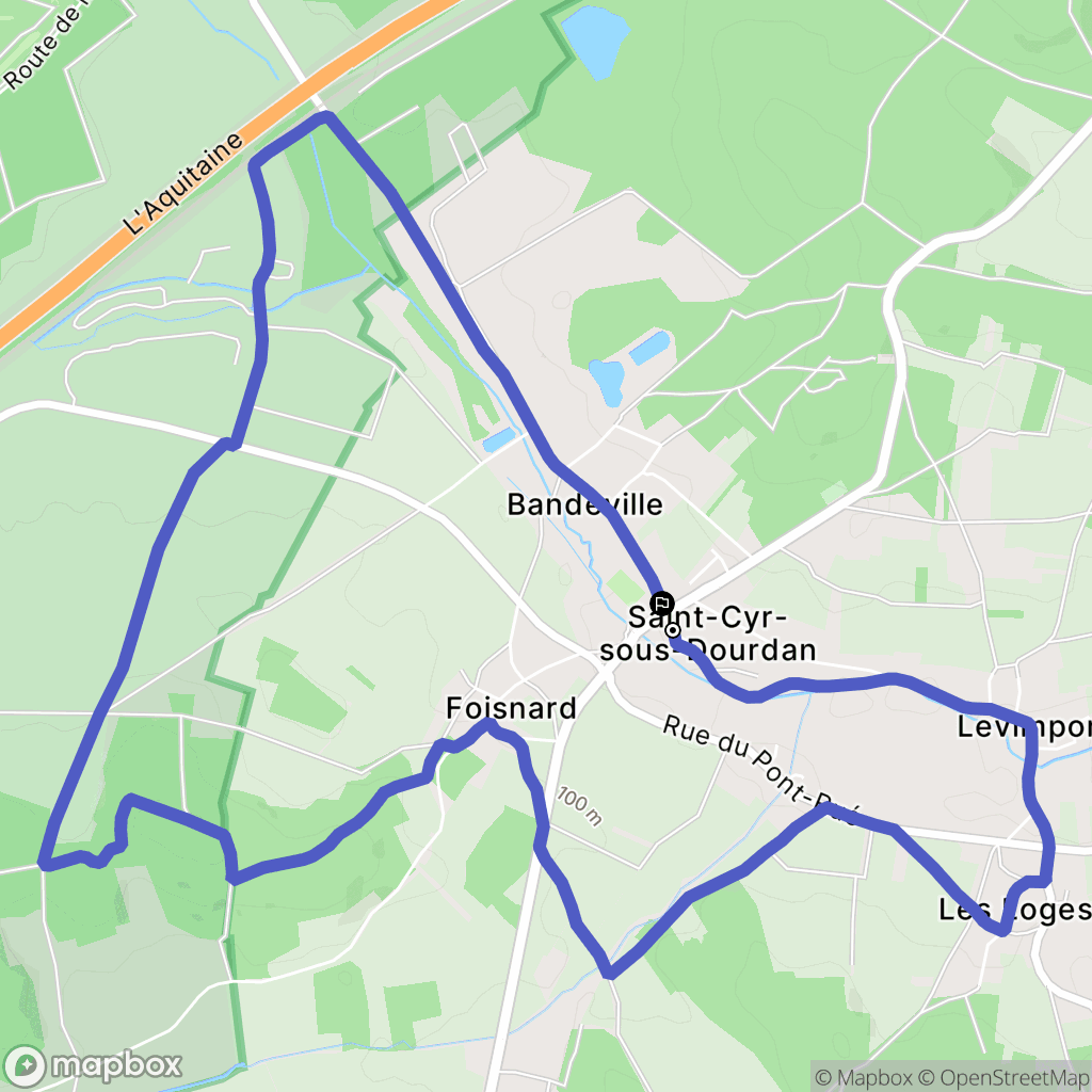 Saint-Cyr-sous-Dourdan : carte du parcours de randonnée - France
