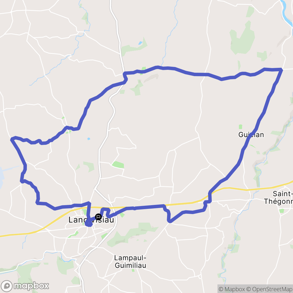 Landivisiau : carte du parcours de randonnée - France