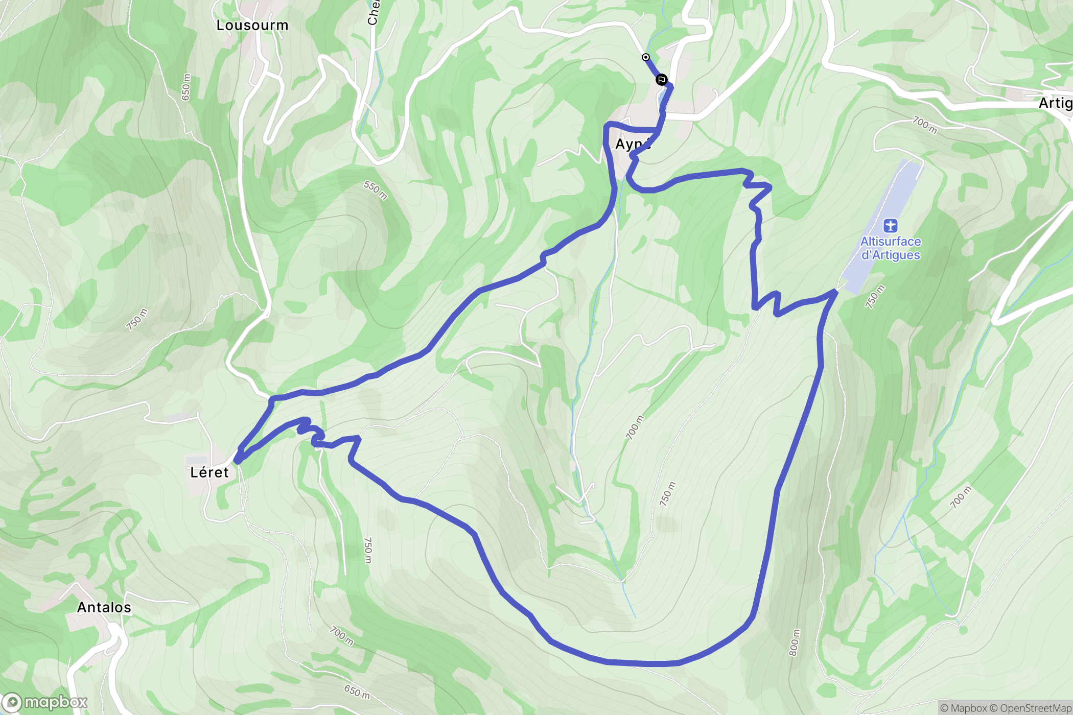 Jarret : carte du parcours de randonnée - France