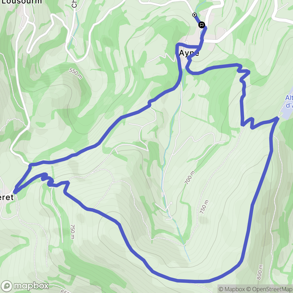 Jarret : carte du parcours de randonnée - France