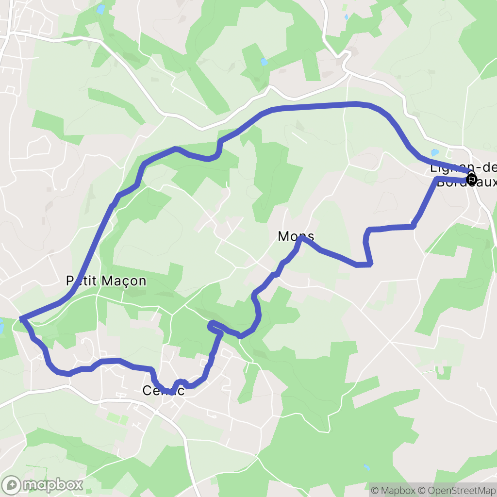 Lignan-de-Bordeaux : carte du parcours de randonnée - France