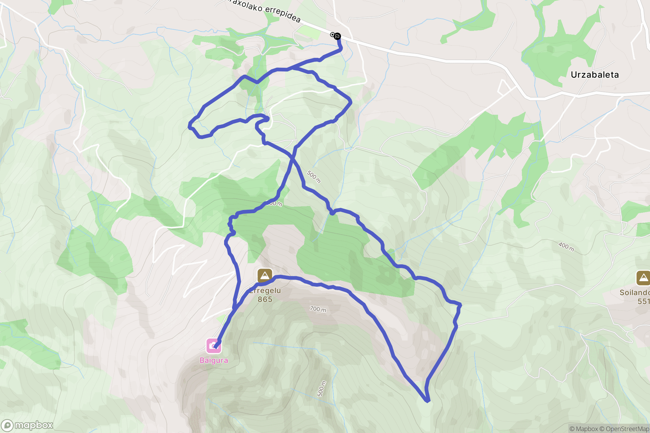 Mendionde : carte du parcours de randonnée - France