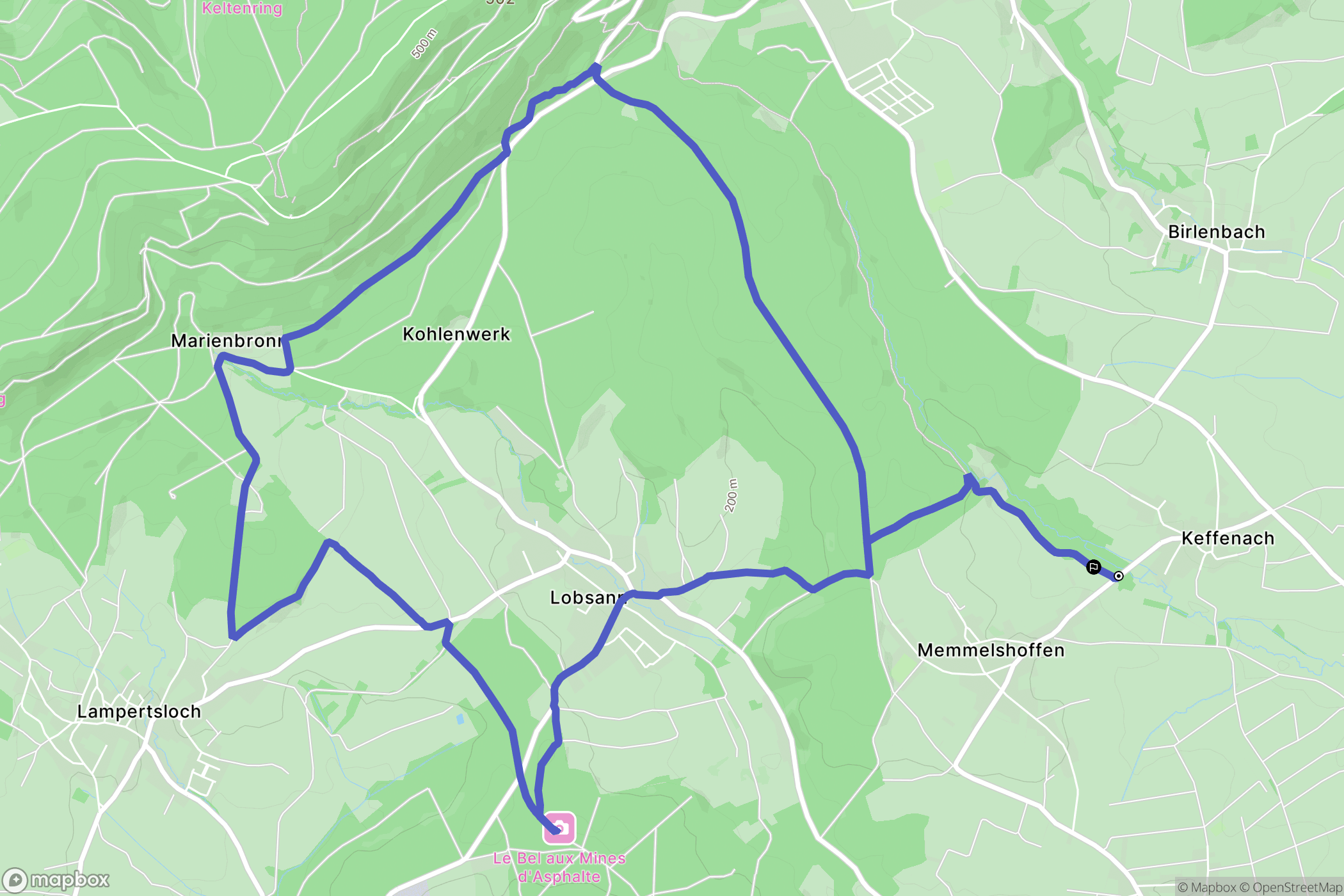 Memmelshoffen : carte du parcours de randonnée - France