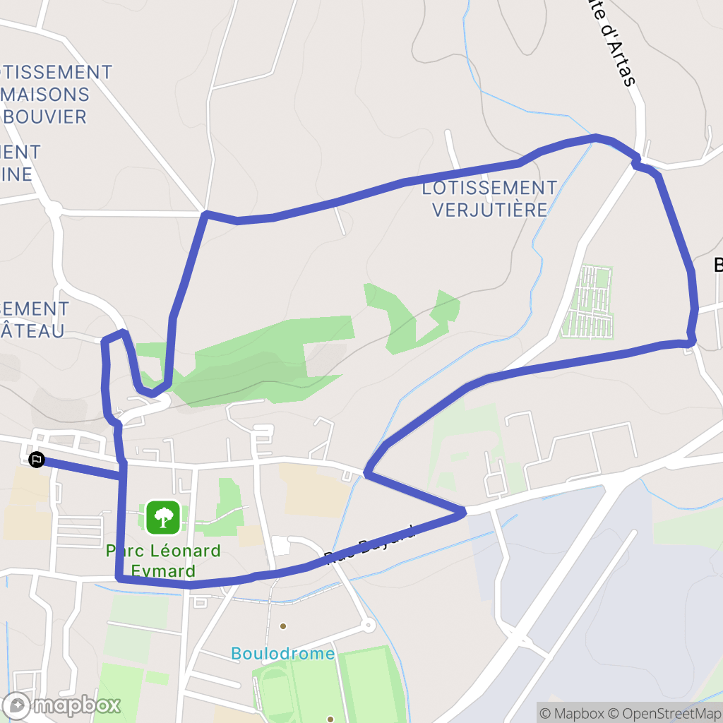 Saint-Jean-de-Bournay : carte du parcours de randonnée - France