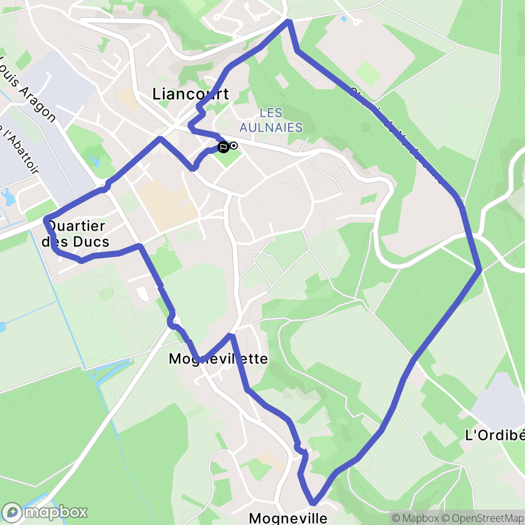 Liancourt : carte du parcours de randonnée - France