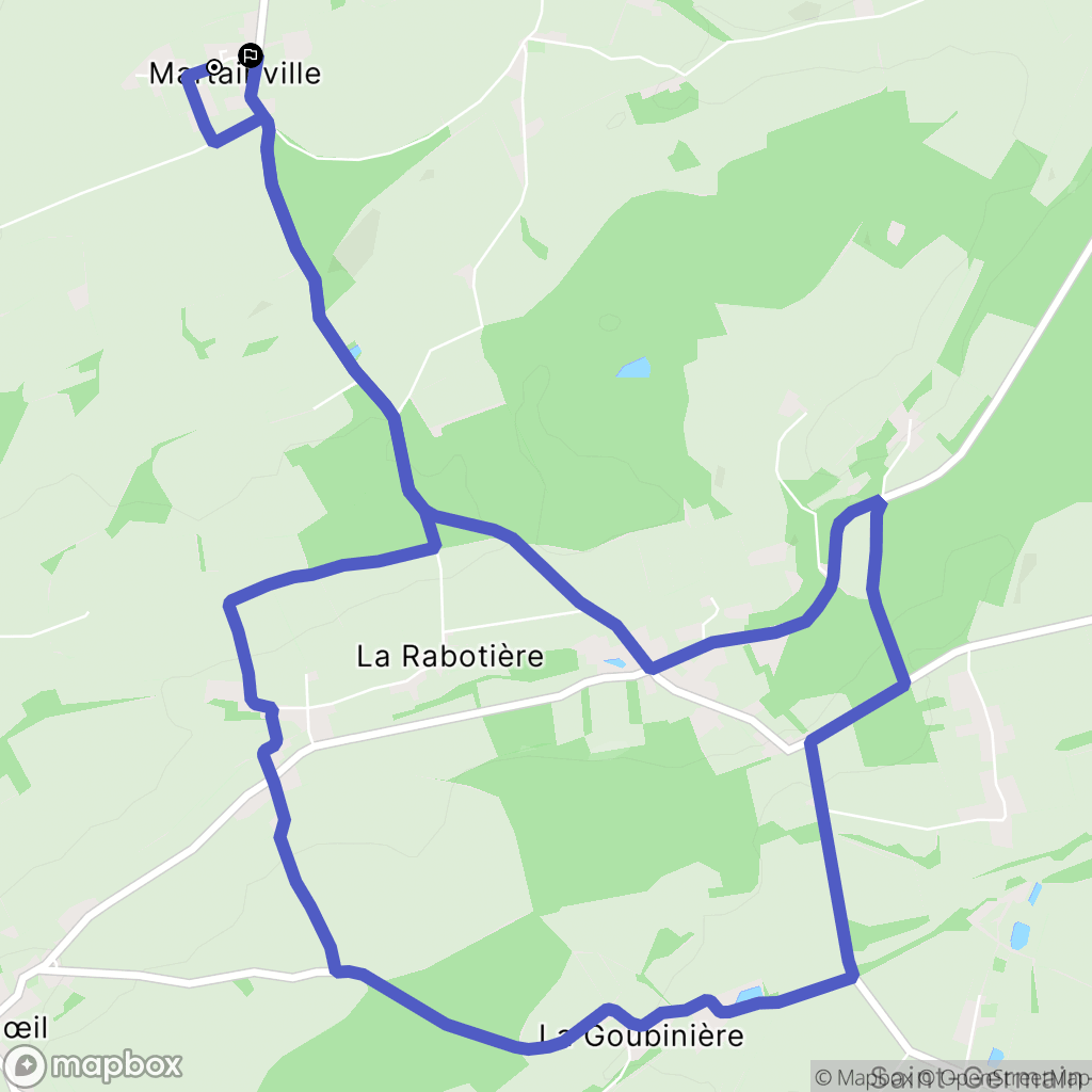 Martainville : carte du parcours de randonnée - France