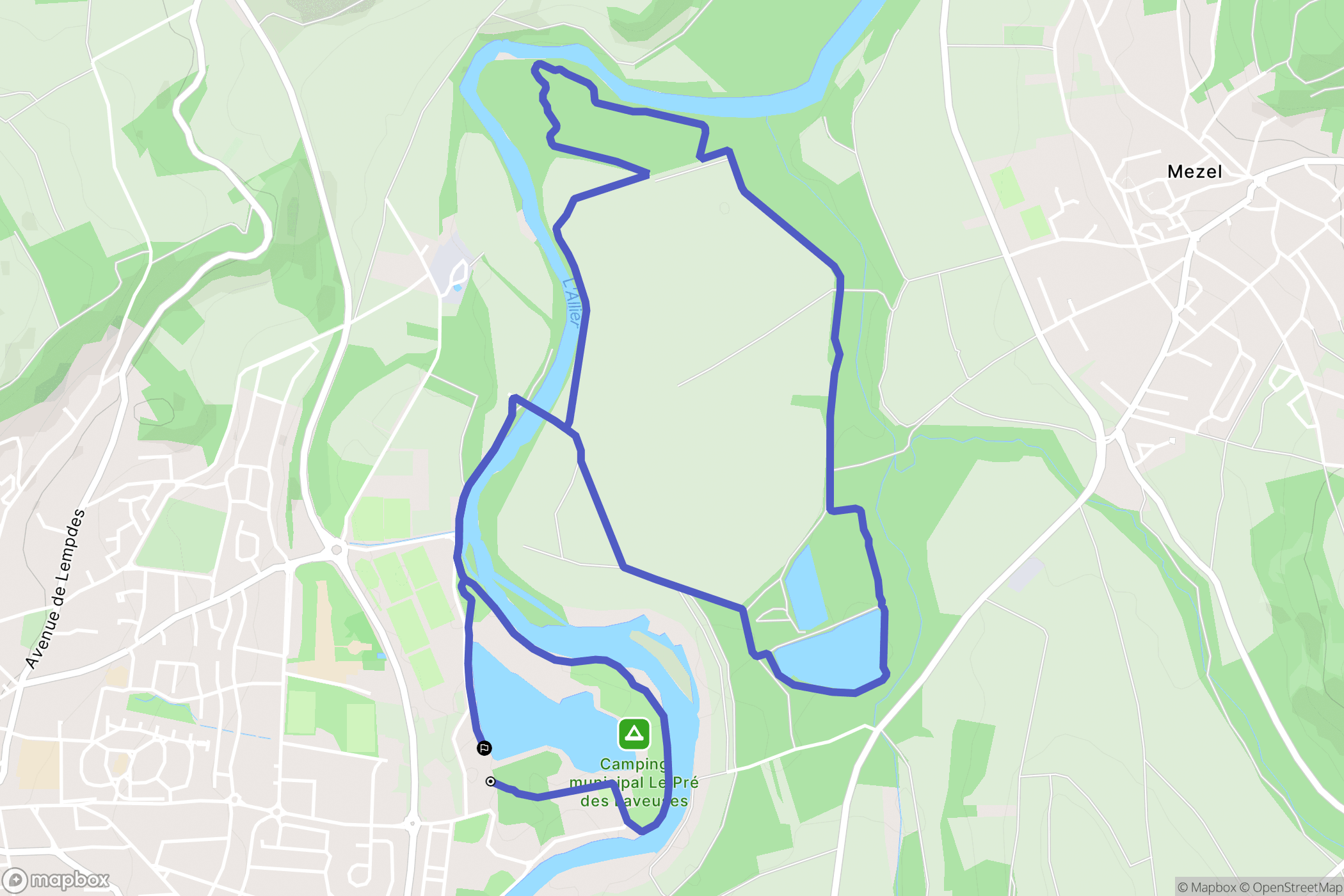 Cournon-d'Auvergne : carte du parcours de randonnée - France