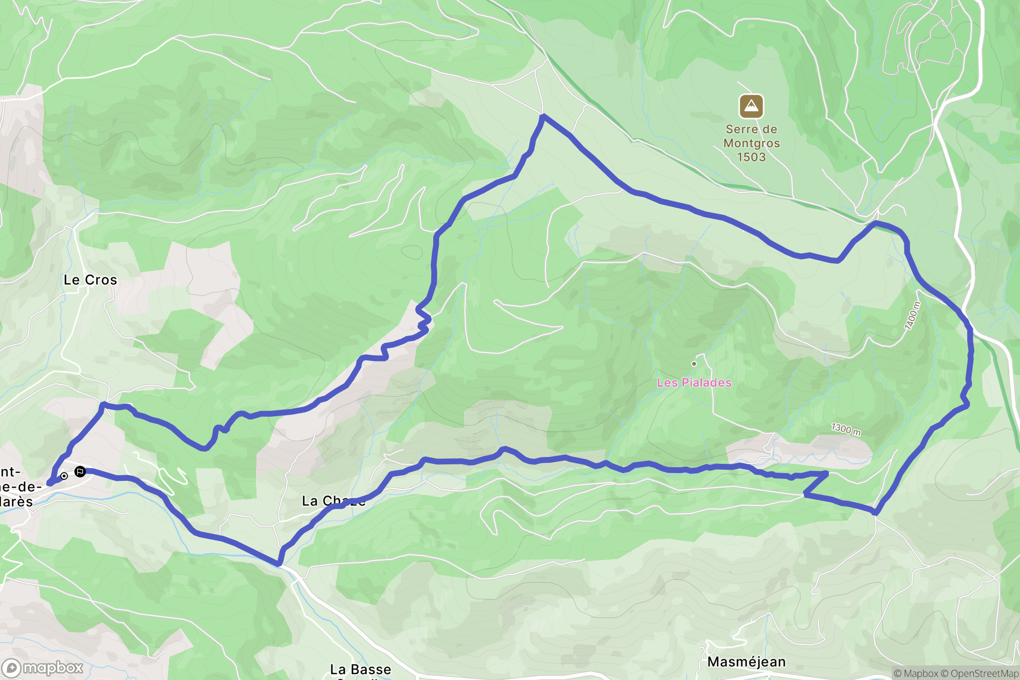 Saint-Étienne-de-Lugdarès : carte du parcours de randonnée - France