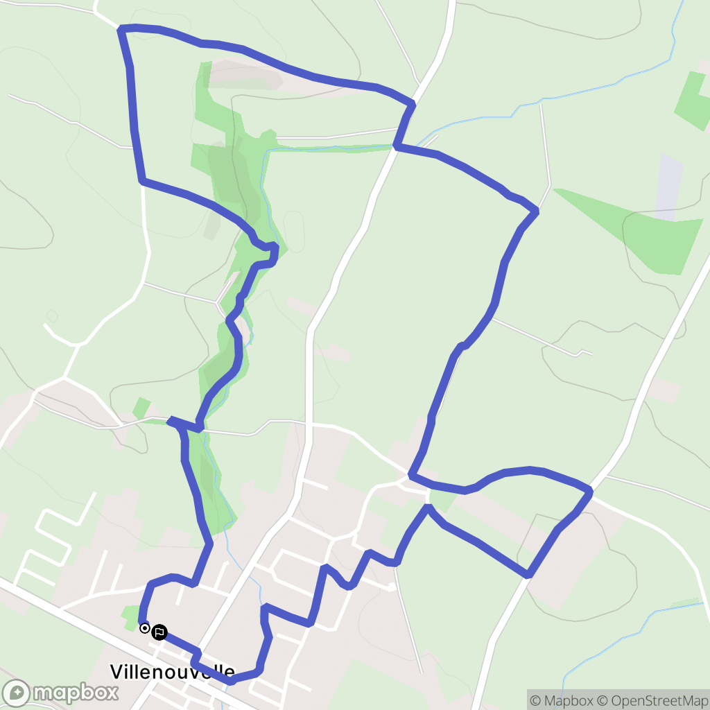 Villenouvelle : carte du parcours de randonnée - France