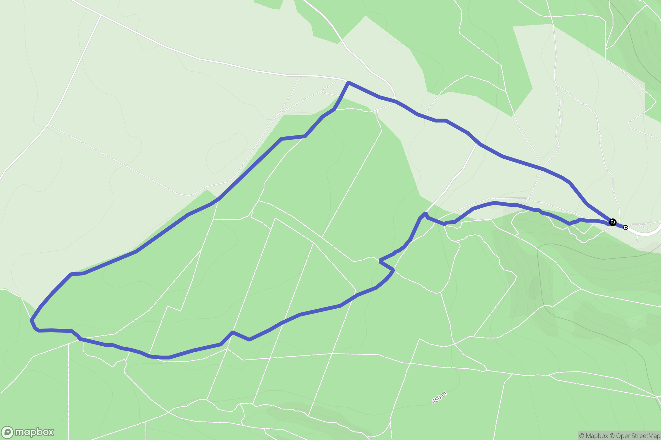 Couchey : carte du parcours de randonnée - France