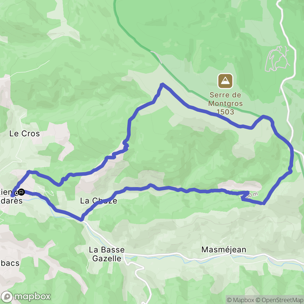 Saint-Étienne-de-Lugdarès : carte du parcours de randonnée - France