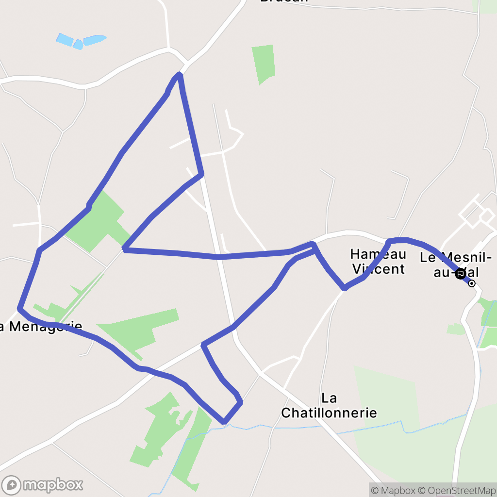 Le Mesnil-au-Val : carte du parcours de randonnée - France