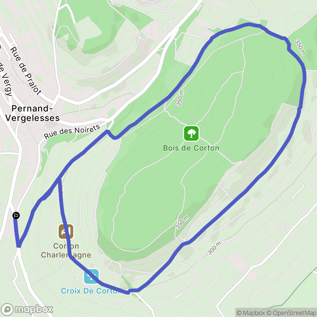 Pernand-Vergelesses : carte du parcours de randonnée - France