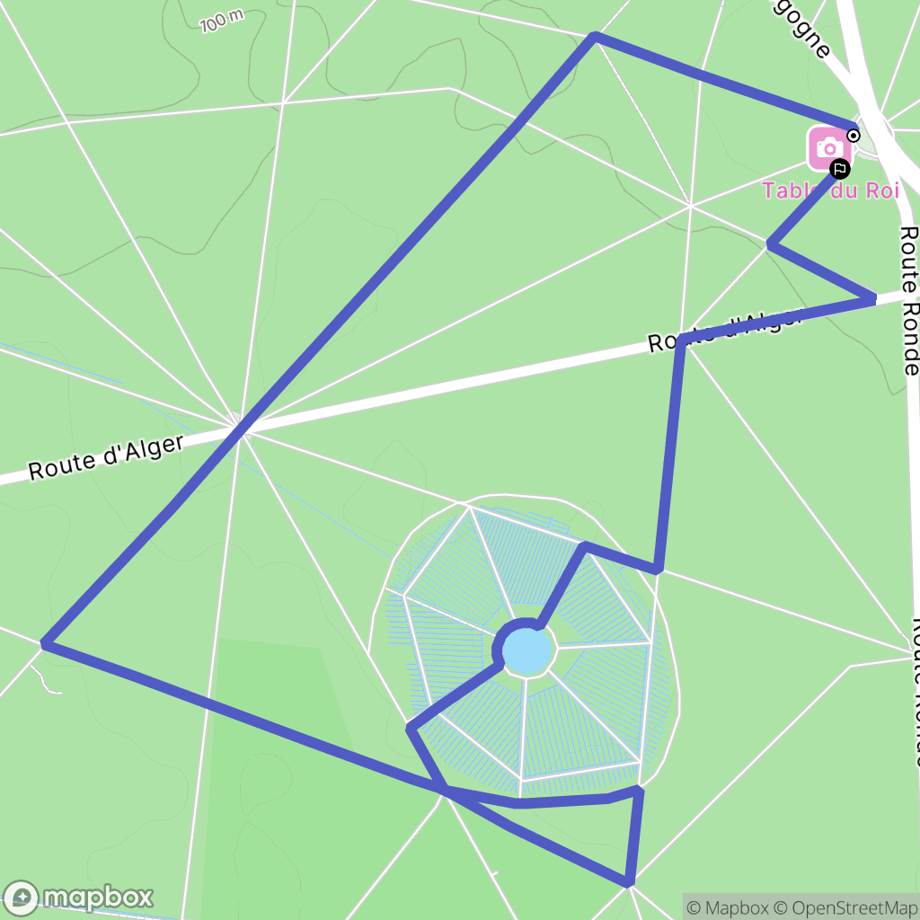 Fontainebleau : carte du parcours de randonnée - France