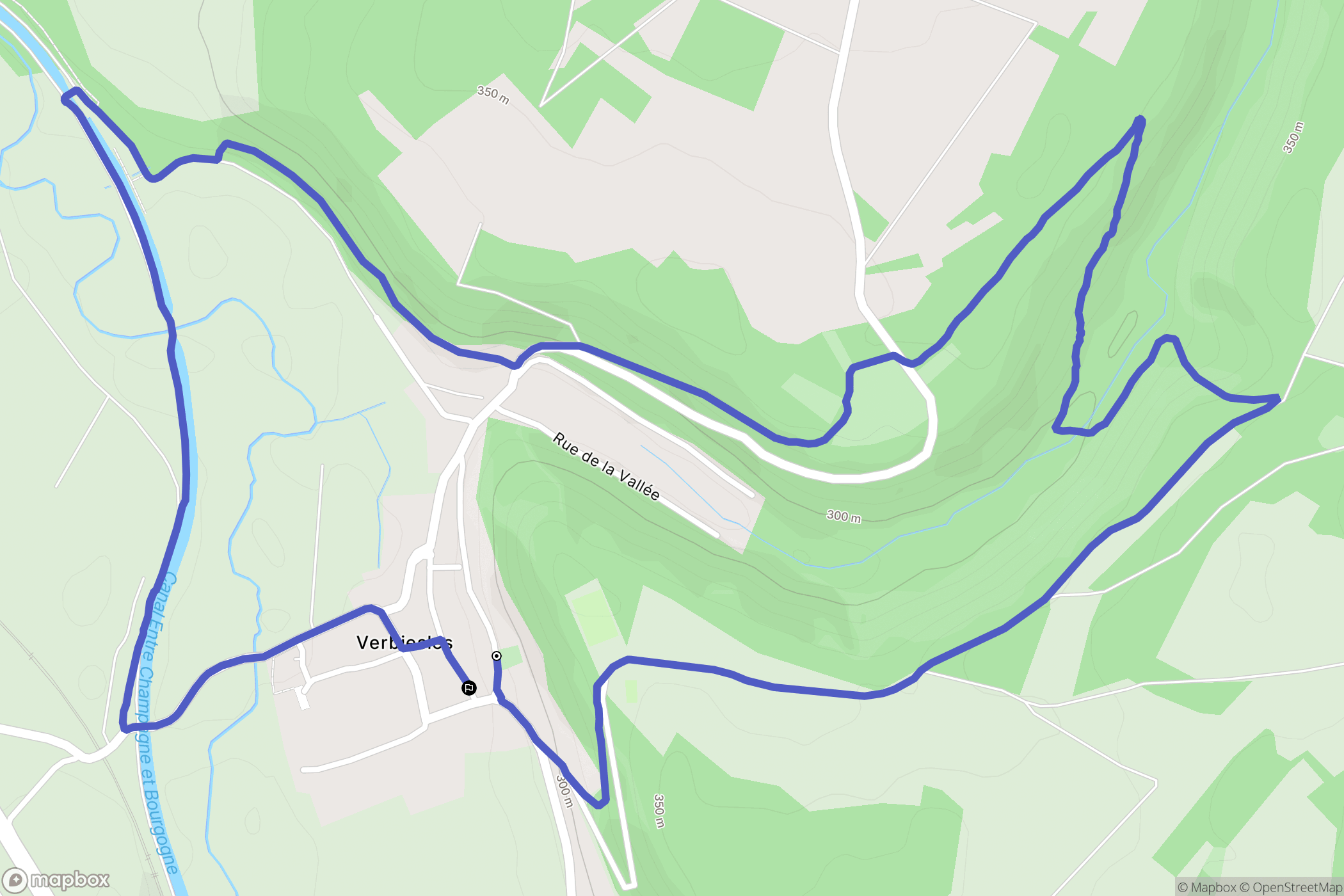 Verbiesles : carte du parcours de randonnée - France