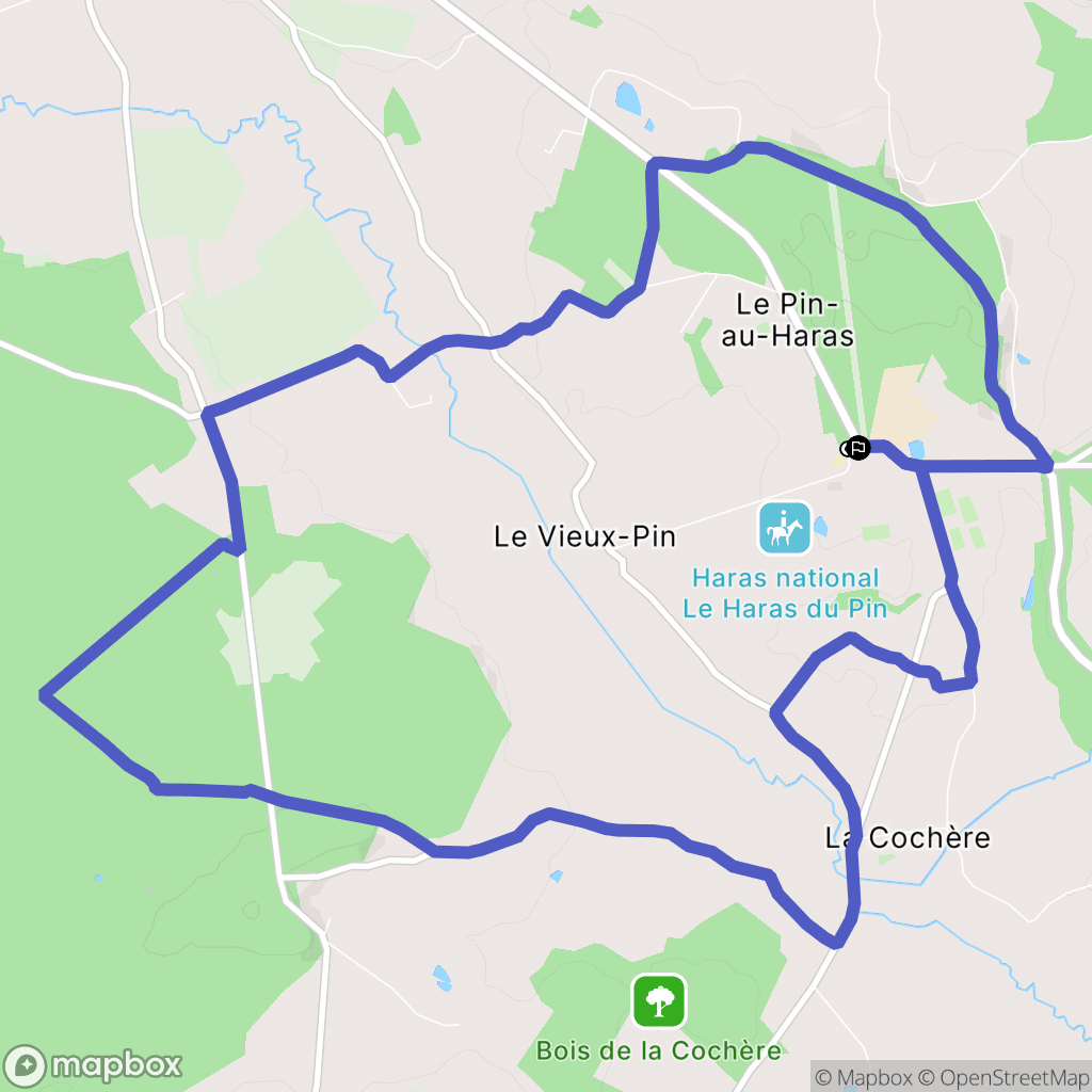 Le Pin-au-Haras : carte du parcours de randonnée - France
