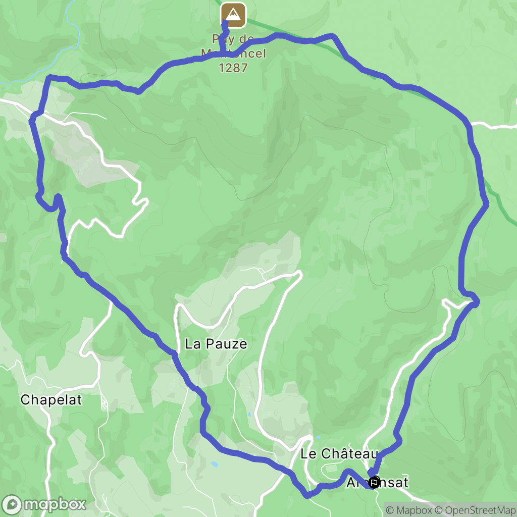 Arconsat : carte du parcours de randonnée - France