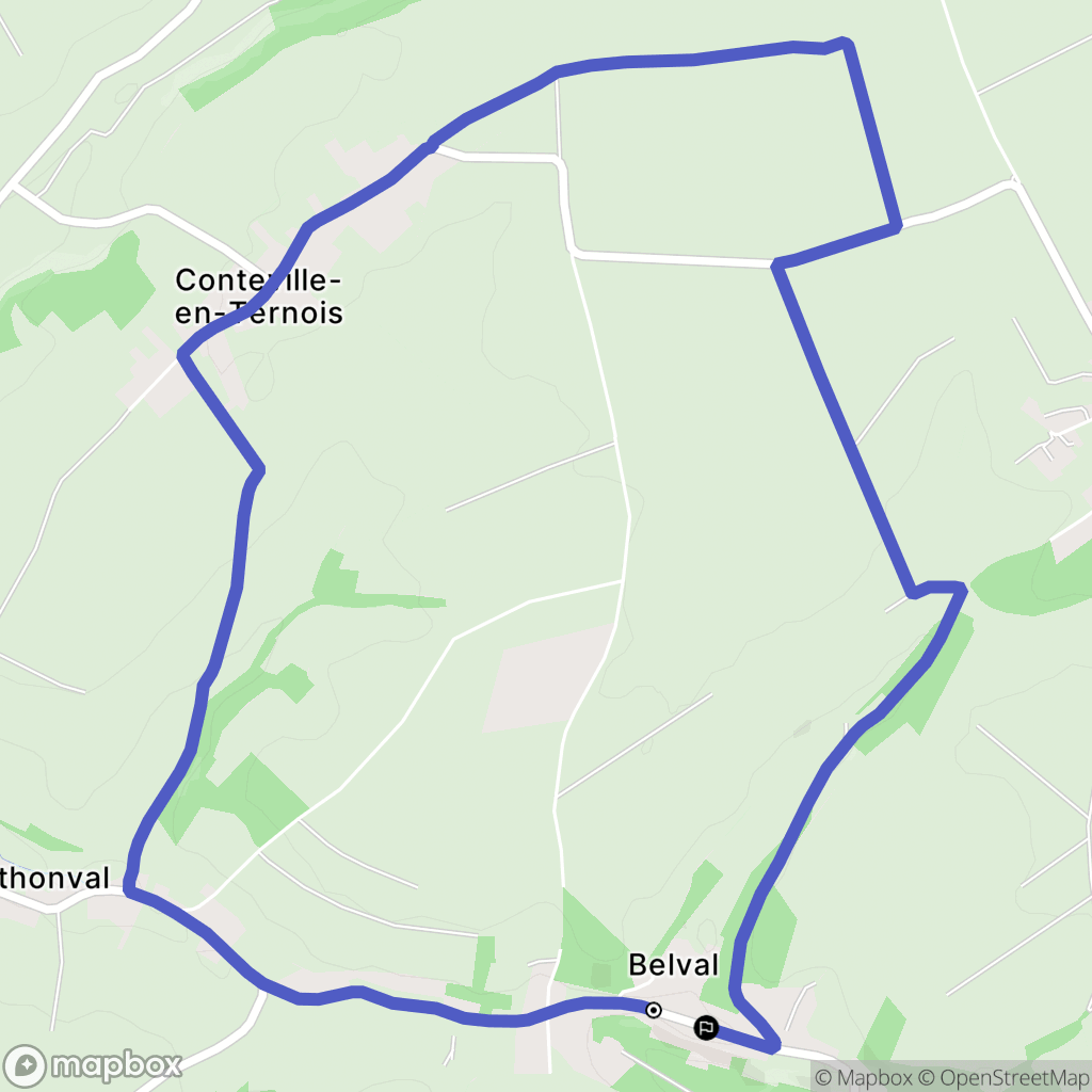 Troisvaux : carte du parcours de randonnée - France