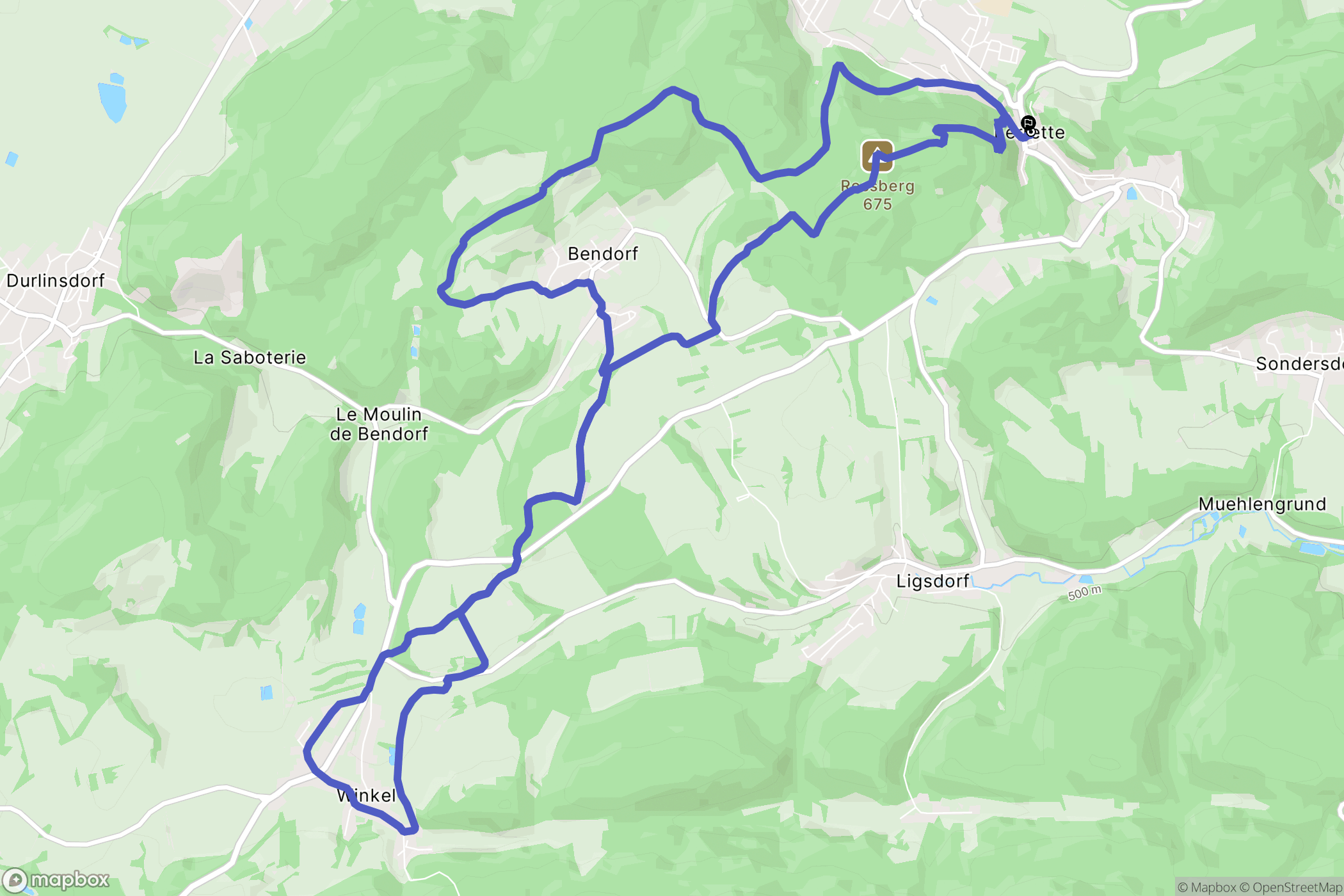 Ferrette : carte du parcours de randonnée - France