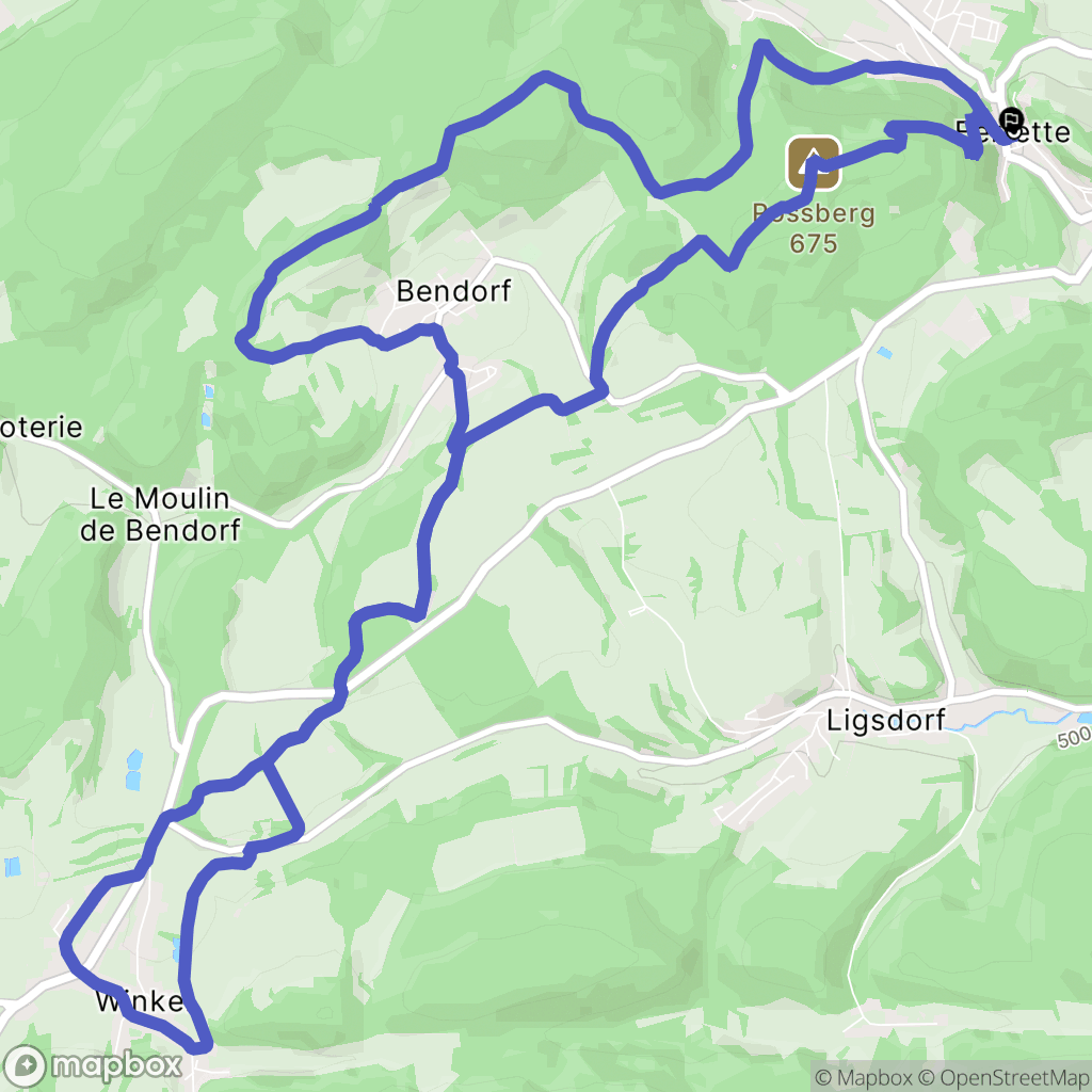Ferrette : carte du parcours de randonnée - France
