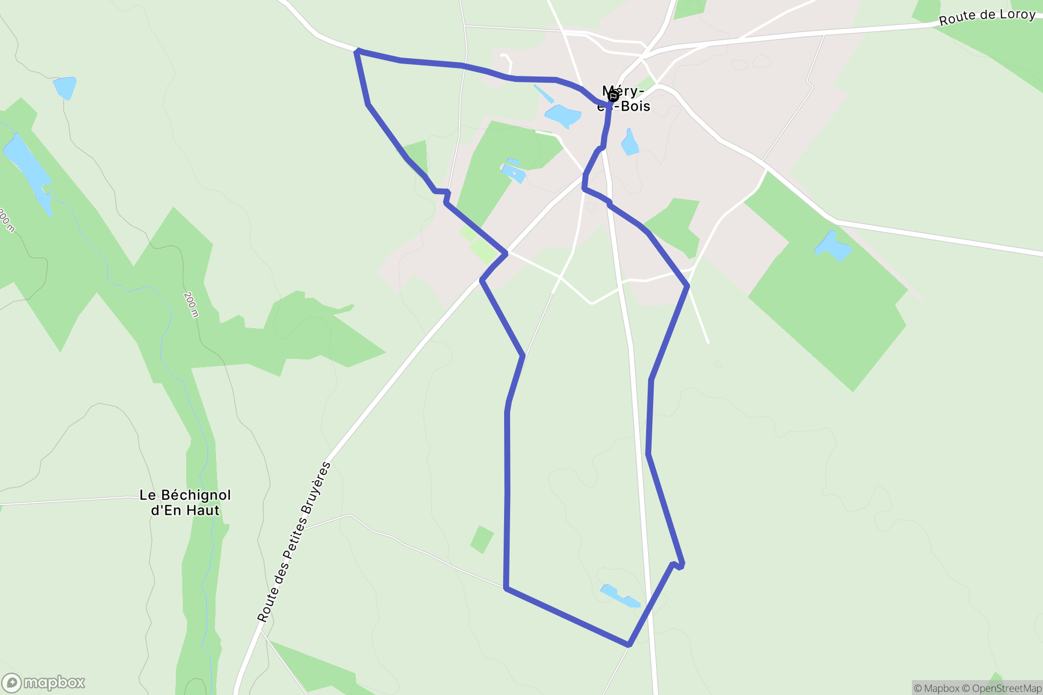 Méry-és-Bois : carte du parcours de randonnée - France