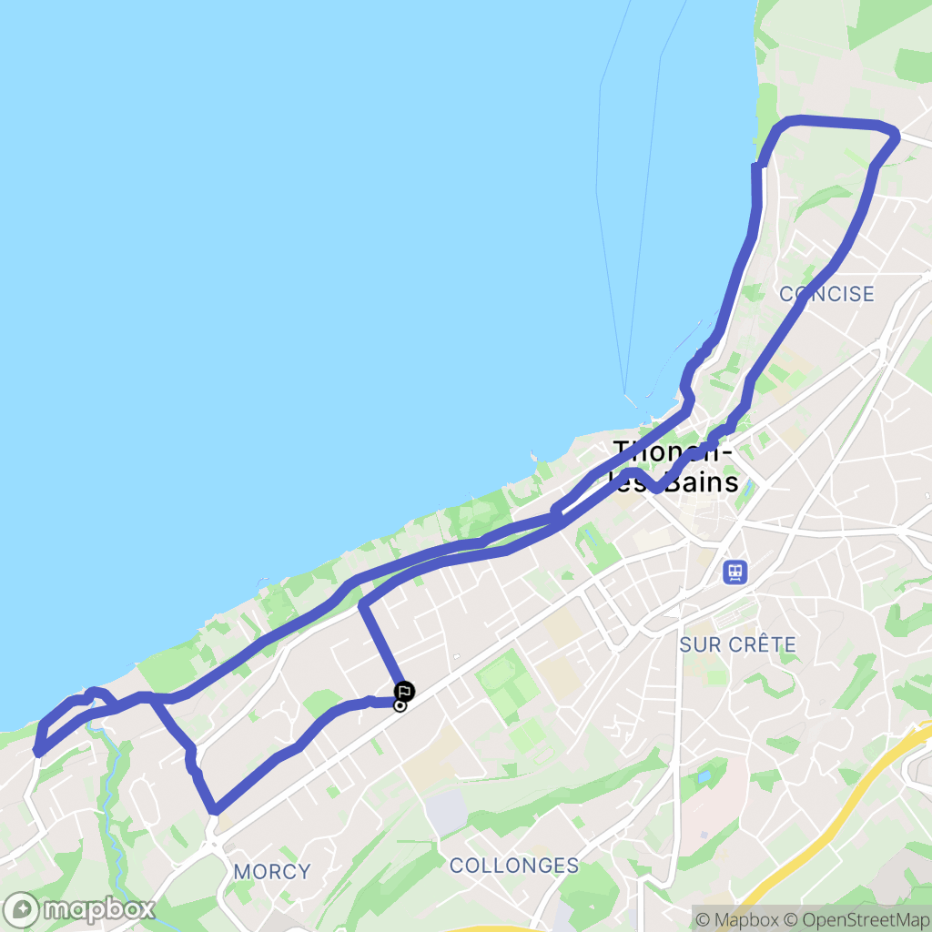 Thonon-les-Bains : carte du parcours de randonnée - France