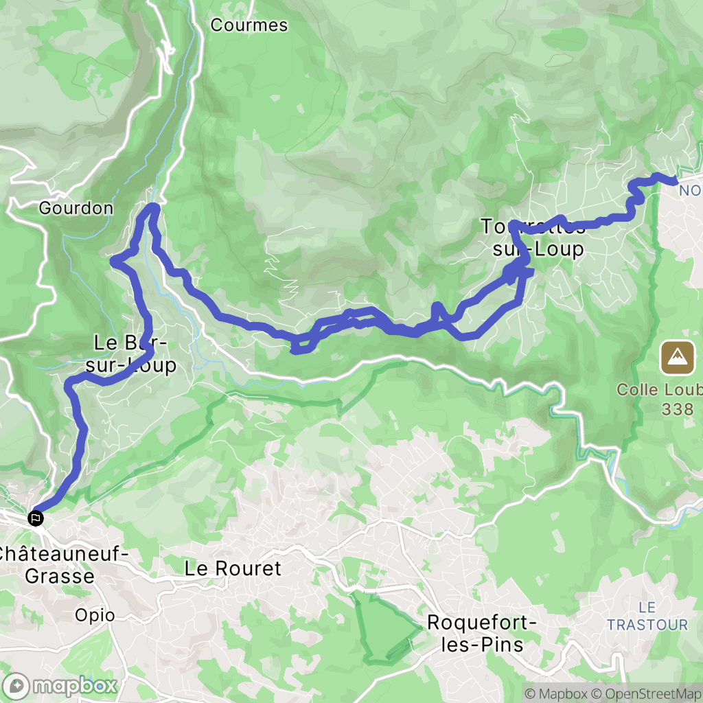 Châteauneuf-Grasse : carte du parcours de randonnée - France