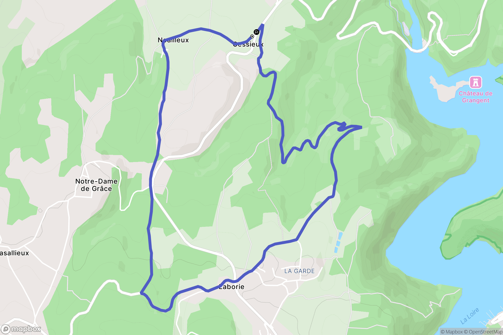 Chambles : carte du parcours de randonnée - France