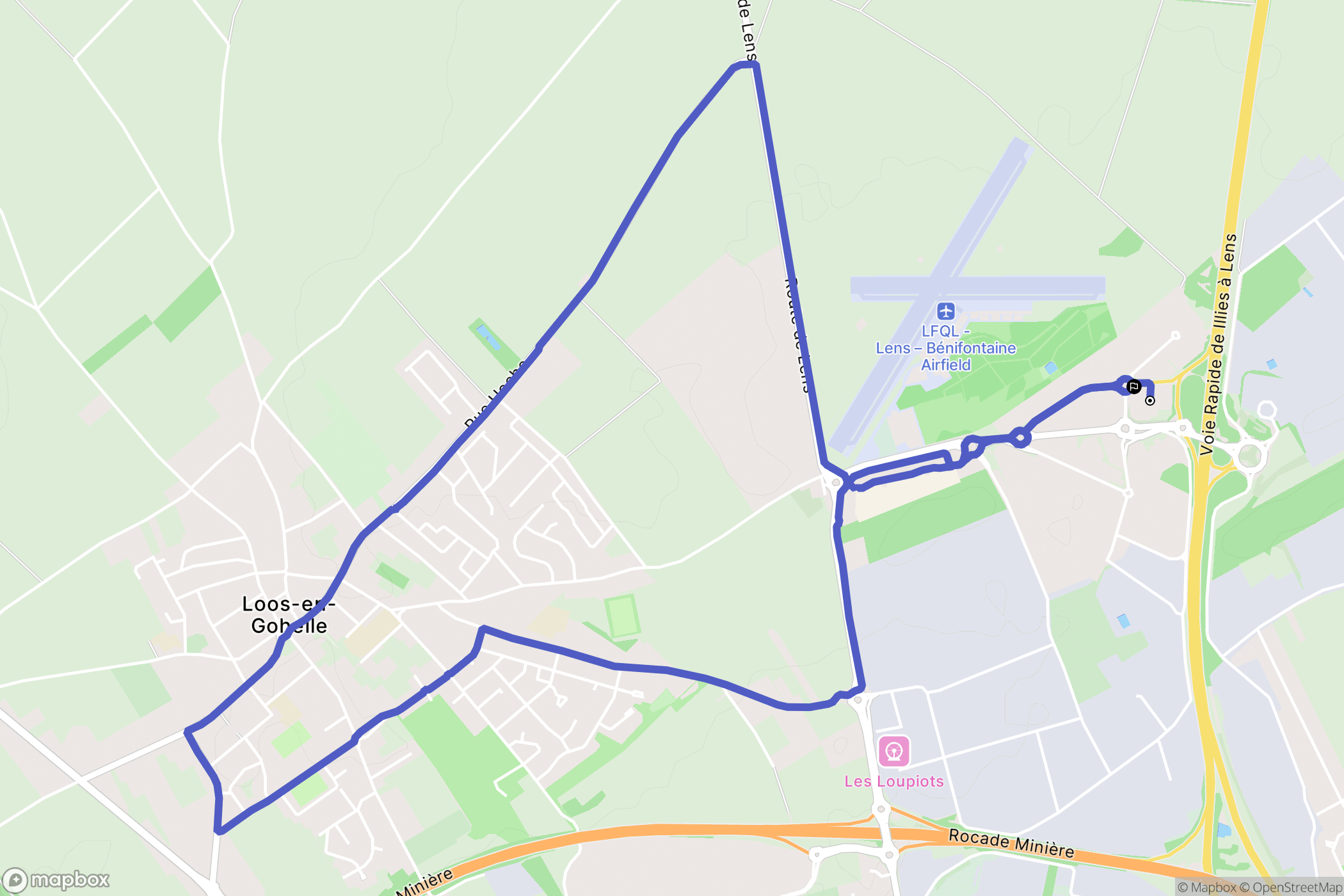 Vendin-le-Vieil : carte du parcours de randonnée - France