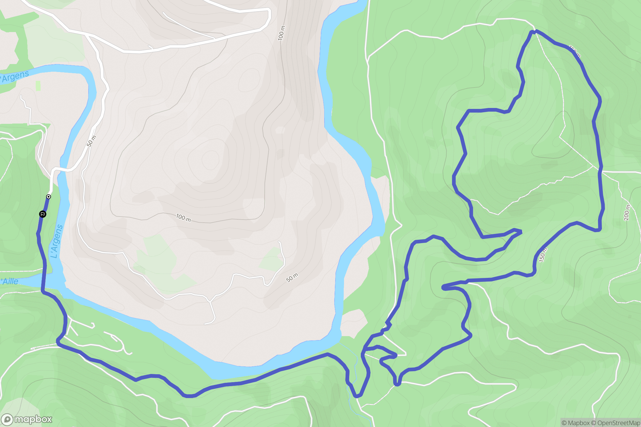 Les Arcs : carte du parcours de randonnée - France