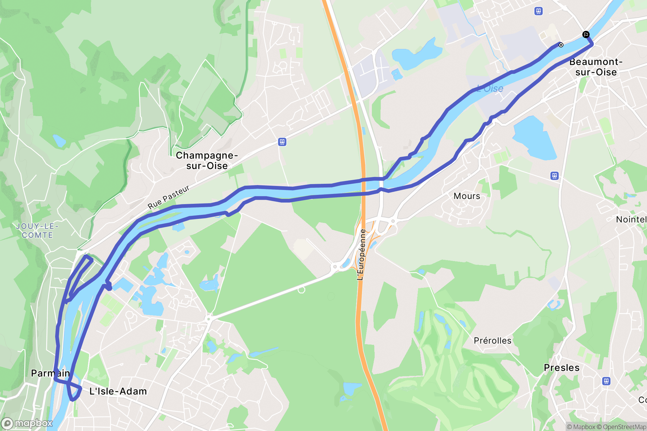 Persan : carte du parcours de randonnée - France